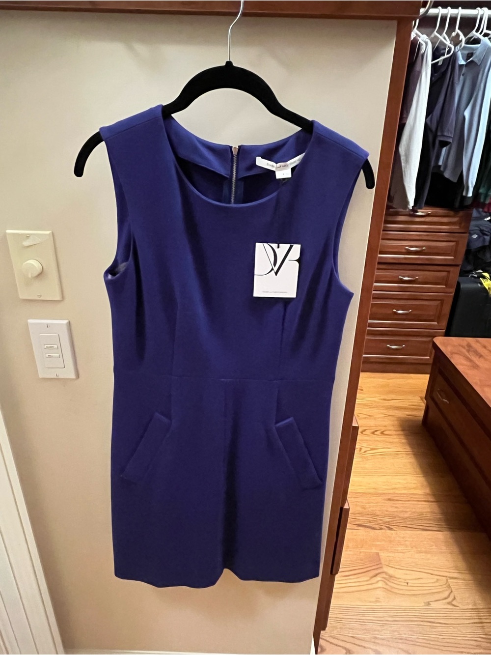 Sleeveless Blue Shift Dress by Diane Von Furstenberg